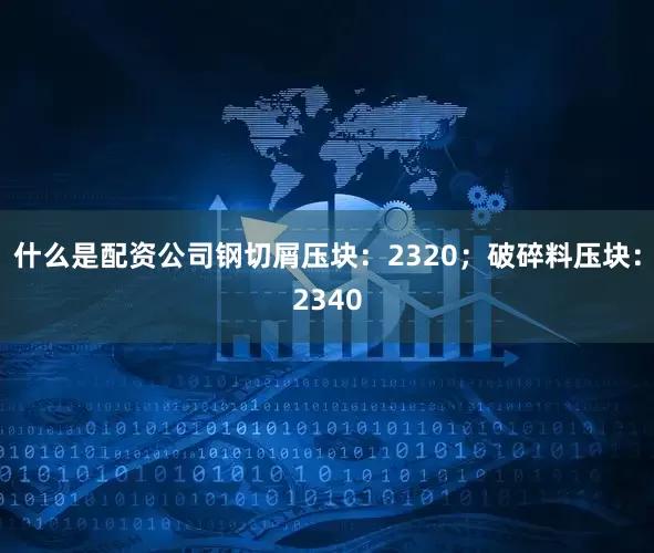 什么是配资公司钢切屑压块：2320；破碎料压块：2340